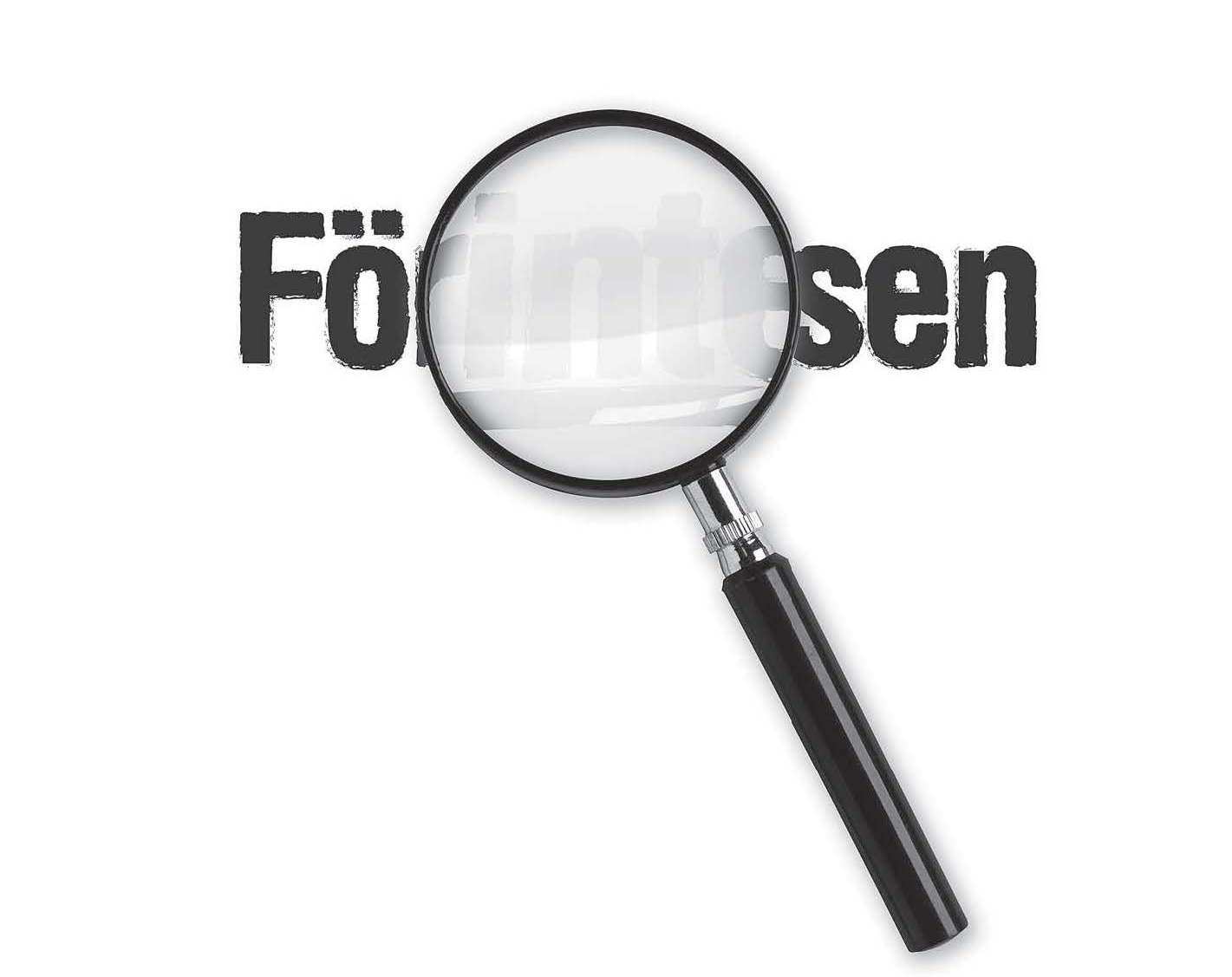 Ett förstoringsglas vilar över texten "Förintelsen".